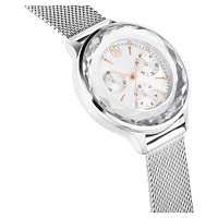 Nova chrono watch, Swiss Made, Metal bracelet, Silver tone, Stainless Steel by SWAROVSKI