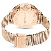 Nova chrono watch, Swiss Made, Metal bracelet, Rose gold tone, Rose gold-tone finish by SWAROVSKI