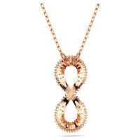 Hyperbola pendant, Infinity, White, Rose gold-tone plated by SWAROVSKI