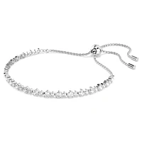 Matrix Tennis bracelet, Mixed round cuts, White, Rhodium plated by SWAROVSKI