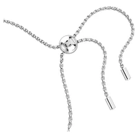 Matrix Tennis bracelet, Mixed round cuts, White, Rhodium plated by SWAROVSKI