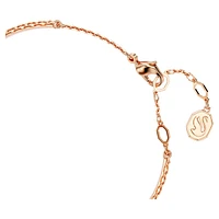 Swan bangle, Swan, Black, Rose gold-tone plated by SWAROVSKI