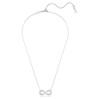 Hyperbola pendant, Infinity, White, Rhodium plated by SWAROVSKI