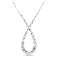 Hyperbola pendant, Mixed cuts, Infinity, White, Rhodium plated by SWAROVSKI