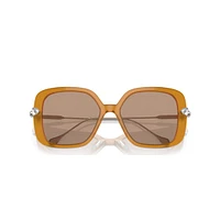 Sunglasses, Oversized, Square shape, SK6011, Brown by SWAROVSKI