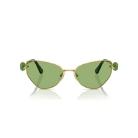 Sunglasses, Cat-Eye shape, SK7003, Green by SWAROVSKI