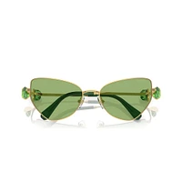 Sunglasses, Cat-Eye shape, SK7003, Green by SWAROVSKI