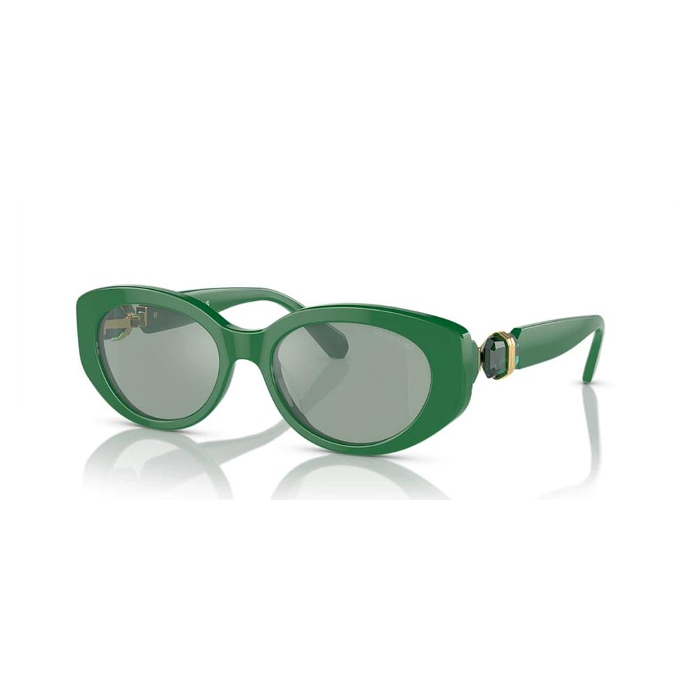 Sunglasses, Cat-Eye shape, SK6002, Green by SWAROVSKI
