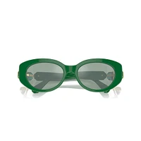 Sunglasses, Cat-Eye shape, SK6002, Green by SWAROVSKI