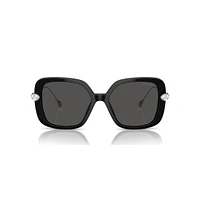Sunglasses, Oversized, Square shape, SK6011, Black by SWAROVSKI
