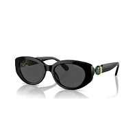 Sunglasses, Cat-Eye shape, SK6002, Black by SWAROVSKI