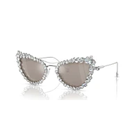 2 in 1 clip-on sunglasses, Statement, Cat-eye shape, SK7011, White by SWAROVSKI