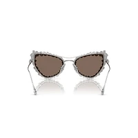 2 in 1 clip-on sunglasses, Statement, Cat-eye shape, SK7011, White by SWAROVSKI