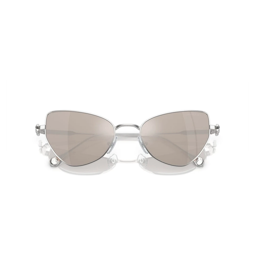 2 in 1 clip-on sunglasses, Statement, Cat-eye shape, SK7011, White by SWAROVSKI
