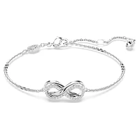 Hyperbola bracelet, Infinity, White, Rhodium plated by SWAROVSKI