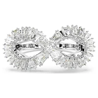 Hyperbola cocktail ring, Infinity, White, Rhodium plated by SWAROVSKI