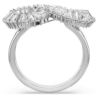 Hyperbola cocktail ring, Infinity, White, Rhodium plated by SWAROVSKI
