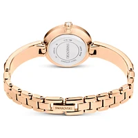 Matrix bangle watch, Swiss Made, Crystal bracelet, Grey, Rose gold-tone finish by SWAROVSKI