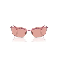 Sunglasses, Rectangular shape, SK7001, Pink by SWAROVSKI