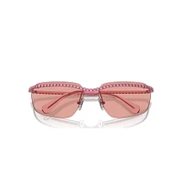 Sunglasses, Rectangular shape, SK7001, Pink by SWAROVSKI