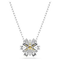 Idyllia pendant, Flower, Yellow, Rhodium plated by SWAROVSKI