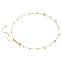 Imber necklace, Round cut, Scattered design, White, Gold-tone plated by SWAROVSKI
