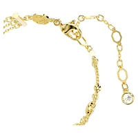Imber wide bracelet, Round cut, White, Gold-tone plated by SWAROVSKI