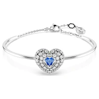 Hyperbola bangle, Heart, Blue, Rhodium plated by SWAROVSKI