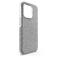 High smartphone case, iPhone® 15 Pro, Silver Tone by SWAROVSKI