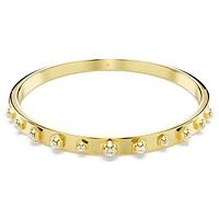 Numina bangle, Mixed round cuts, White, Gold-tone plated by SWAROVSKI