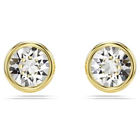 Imber stud earrings, Round cut, White, Gold-tone plated by SWAROVSKI