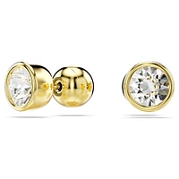 Imber stud earrings, Round cut, White, Gold-tone plated by SWAROVSKI