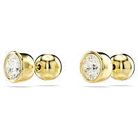 Imber stud earrings, Round cut, White, Gold-tone plated by SWAROVSKI