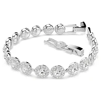 Una Tennis bracelet, Round cut, White, Rhodium plated by SWAROVSKI