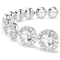 Una Tennis bracelet, Round cut, White, Rhodium plated by SWAROVSKI