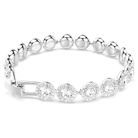 Una Tennis bracelet, Round cut, White, Rhodium plated by SWAROVSKI