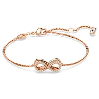 Hyperbola set, Infinity, White, Rose gold-tone plated by SWAROVSKI