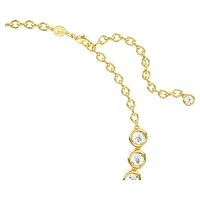 Imber Tennis necklace, Round cut, White, Gold-tone plated by SWAROVSKI
