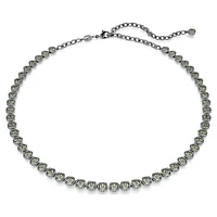 Imber Tennis necklace, Round cut, Grey, Ruthenium plated by SWAROVSKI