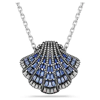 Idyllia pendant and brooch, Shell, Long, Blue, Mixed metal finish by SWAROVSKI