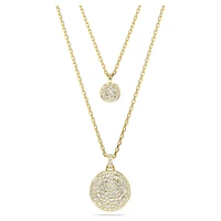 Meteora layered pendant, White, Gold-tone plated by SWAROVSKI