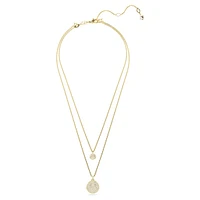 Meteora layered pendant, White, Gold-tone plated by SWAROVSKI