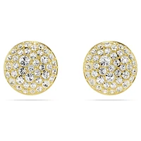Meteora stud earrings, White, Gold-tone plated by SWAROVSKI