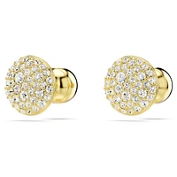 Meteora stud earrings, White, Gold-tone plated by SWAROVSKI