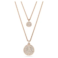 Meteora layered pendant, White, Rose gold-tone plated by SWAROVSKI