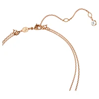 Meteora layered pendant, White, Rose gold-tone plated by SWAROVSKI