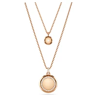 Meteora layered pendant, White, Rose gold-tone plated by SWAROVSKI