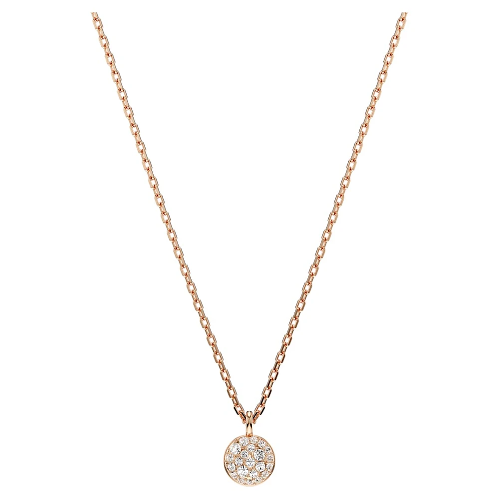 Meteora layered pendant, White, Rose gold-tone plated by SWAROVSKI