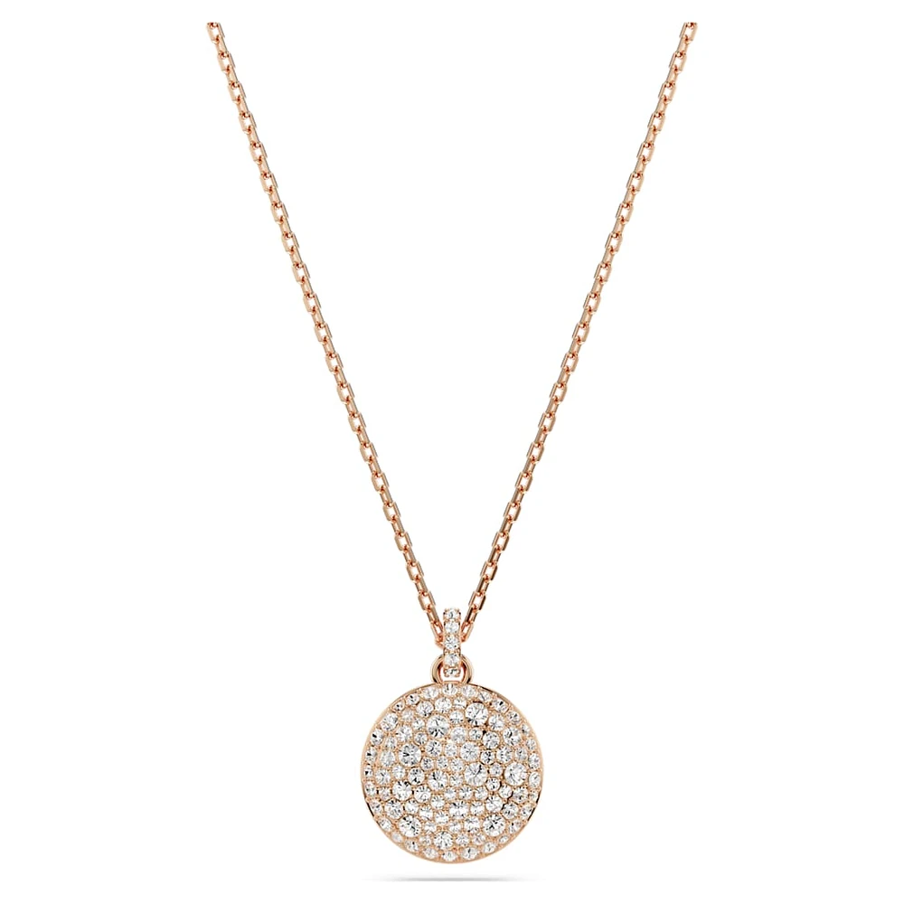 Meteora layered pendant, White, Rose gold-tone plated by SWAROVSKI