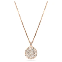 Meteora layered pendant, White, Rose gold-tone plated by SWAROVSKI